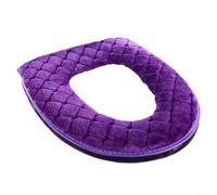 Funda de inodoro flexible de felpa para asiento con respaldo impermeable, lavable a máquina y adecuada para todas las estaciones, se adapta a múltiples inodoros para formas de asiento (morado)