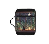 Funda de la Biblia para mujer (gato nocturno en el alféizar de la ventana)
