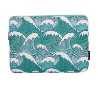 Funda de la Manga de la computadora portátil Resistente al Agua Cubierta de Lienzo con Cremallera para Acer, Apple, Lenovo, Sony, ASUS, HP, Samsung (Patrón Ondulado, 14 Pulgadas)