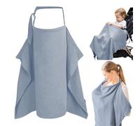 Funda de lactancia materna, cubierta de lactancia de muselina transpirable de doble capa, funda de lactancia para cochecito, correas ajustables, cubierta de lactancia para mamá, protección de