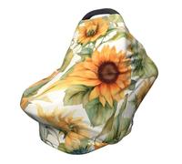 Funda de lactancia multiusos para bebé, acuarela, girasoles amarillos, granja, floral, funda de asiento de coche para bebés, suave, transpirable, esencial para la lactancia materna para recién nacidos