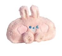Funda de lápiz de plush, de cremallera, organizador de estaciones, diseño suave, gran capacidad, color rosa, ideal para suministros escolares y de oficina, material de plush 8,66 x 4,13 pulgadas