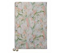 Funda de libro A5 A6, funda algodón ajustable con cuaderno adicional, cubierta Biblia Floral tulipán, marcador cuentas, regalo(A6 Ruled)