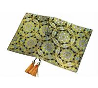 Funda de libro A5/A6, funda brocado tejido dorado con cuaderno adicional, estuche bíblico Jacquard, regalo ajustable(A,A6 BLANK)