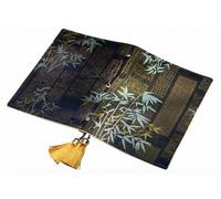 Funda de libro A5/A6, funda brocado tejido dorado con cuaderno adicional, estuche bíblico Jacquard, regalo ajustable(B,A5 BLANK)