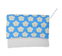 Funda de Libro A5 de Poliéster Flores Azules y amarillas | Lavable y Resistente a Manchas, Ajuste Exacto para Cuadernos A5, Adecuado para Viajes y Bolsa