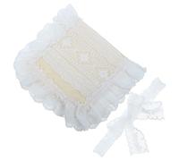 Funda de Libro de Encaje Acolchada y Ajustable con Lazo | Tejido Lavable Reutilizable, Ribete Decorativo Blanco, para Cuadernos A4 y Texto Religioso en Viajes