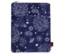 Funda de libro del zodiaco Sun & Moon, fundas de libro para libros de tapa blanda, fundas de libro con cremallera, 11 x 8.5 pulgadas, regalos de astrología