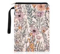 Funda de libro para amantes de los libros, flores con cremallera, cubierta lavable de tela para libros de bolsillo, regalos para amantes de los libros, ratón de biblioteca, bibliófilo 29,5 x 21 cm