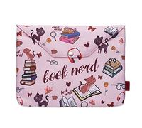 Funda de libro para amantes de los libros, protector de libro nerd de libro, fundas de libro para tapa blanda, fundas de libro con cremallera con tela acolchada, lavable, mediana 11 x 9 pulgadas