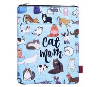 Funda de Libro para Mamá de Gato Con Cremallera - 11 x 8.5 Pulgadas - Ideal para Libros de Tapa Blanda - Regalos para Mujeres Amantes de los Gatos