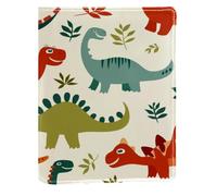 Funda de libro reemplazable con diseño de dinosaurios, reutilizable, de piel sintética, adecuada para cuadernos de 148 x 210 mm