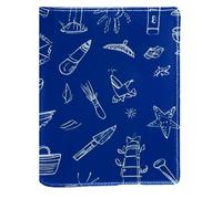 Funda de libro reemplazable con patrón de verano, reutilizable, de piel sintética, adecuada para cuadernos de 148 x 210 mm