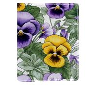 Funda de libro reemplazable con patrón floral de pensamiento, protector de libro de piel sintética reutilizable, adecuado para cuadernos de 148 x 210 mm