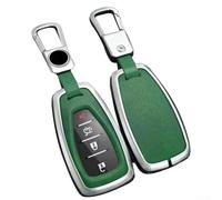 Funda de llave de aspecto premium para Chevrolet para Cruze para Camaro Bolt EV Malibu Blazer con aleación de zinc y combinación de cuero (verde)