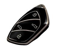Funda de llave de control remoto for coche, llavero de carcasa for Roewe RX5 I6 I5 RX3 RX8 ERX5 ZS EV MG6 EZS HS EHS for MARVEL XR(Black)