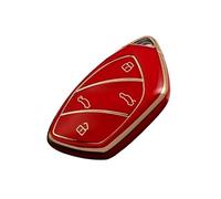 Funda de llave de control remoto for coche, llavero de carcasa for Roewe RX5 I6 I5 RX3 RX8 ERX5 ZS EV MG6 EZS HS EHS for MARVEL XR(Red)