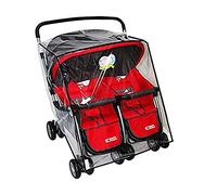 Funda de lluvia universal para cochecito de bebé, lado a lado, impermeable, transparente, de PVC, resistente al polvo, resistente al viento, doble cochecito, funda de lluvia grande para la mayoría de