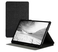 kwmobile Carcasa Compatible con Huawei MatePad Pro 12.6 (2021) - Funda de Tela para Tablet con Soporte en Antracita/Negro