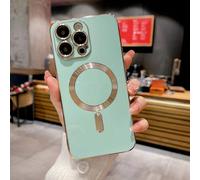 Funda de lujo para teléfono con carga inalámbrica MagSafe, compatible con iPhone 15, 14, 13, 12, 11 Pro Max Plus y placa electroquímica magnética.