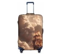 Funda de maleta duradera y elegante con diseño de barco en el desierto para viajes y negocios, resistente a los arañazos y al polvo, White, M