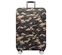 Funda de Maleta Elástico Cubierta de Equipaje con Cremallera Equipaje de Viaje Protectora Estampado de Camuflaje Trolley Case Funda Protectora Accesorios de Viaje (Verde, S (18-21 Pulgadas))