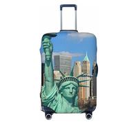 Funda de maleta lavable con diseño de Estatua de la Libertad en Nueva York, protector de maleta de moda, a prueba de polvo y arañazos, funda de maleta de viaje, Black, S