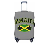 Funda de maleta personalizada con estampado de bandera de Jamaica, protector de equipaje personalizado para viajes y negocios, Black, S