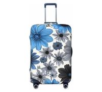 Funda de maleta personalizada con estampado de flores de dalia para viajes y negocios, Black, XL
