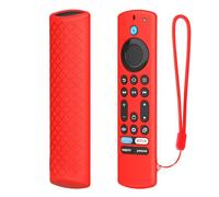 Funda de mando a distancia para Firestick 4K Max/Toshiba/Insignia Alexa Voz Mando a distancia Funda Protectora Ligera Antideslizante Silicona Resistente a Golpes Slim Case Cover (Red Not Glow)