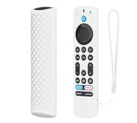 Funda de mando a distancia para Firestick 4K Max/Toshiba/Insignia Alexa Voz Mando a distancia Funda Protectora Ligera Antideslizante Silicona Resistente a Golpes Slim Case Cover (White Not Glow)