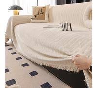 Funda De Manta para Sofá En Forma De L, Mantas De Chenilla, Moderna Manta Reversible Grande Y Suave con Flecos, Mantas Extra para Sillones, Sofá, Cama Y Butaca Brown 2 180 * 420cm