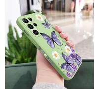 Funda de Mariposas moradas para Samsung Galaxy S25, S24, S23, S22, S21, S20 Ultra Plus FE, Note 20 Ultra, 10, 9 Plus, Color Verde Claro 2, para Note 20