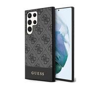 Funda de metal con logotipo Guess 4G Bottom Stripe Negro - Samsung Galaxy S23 Ultra