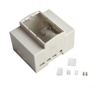 Funda de montaje en riel DIN ABS para Raspberry Pi 4B 3B, carcasa protectora con agujero de pared transparente para ventana, carcasa industrial blanca (Pi4B no tiene ventilador)