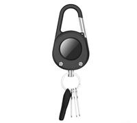 Funda de mosquetón de montaña resistente para AirTag, llavero giratorio con construcción de ABS y metal, cubierta protectora ligera para viajes al aire libre, negro (blanco)