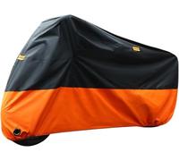 Funda de Moto para Yamaha Xmax X MAX 125 250 300 400 Compatible con, Tejido Oxford Impermeable Anti-UV para Uso Exterior con Correa de fijación,Orange Black-L/220 * 95 * 110