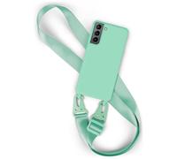 Funda de móvil con correa para móvil Samsung Galaxy S21 cadena Clear Case par...