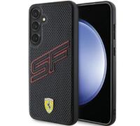 Funda de Móvil Cubierta Galaxy S24 Plus Ferrari Logo Metal Agujereado Negro Rojo