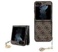 Funda de Móvil Cubierta para Galaxy Z Tapa 5 Guess de Oro Cadena Braun