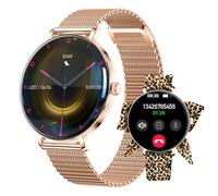 Forever smartwatch lucca sb-370/ notificaciones/ frecuencia cardiaca/ oro rosa/ incluye correa leopardo