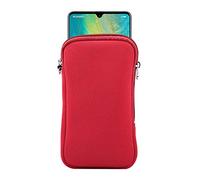 Funda de neopreno para teléfono móvil con bolsillo de malla para iPhone 17 Pro Max 16 Pro Max Samsung Galaxy S25 Ultra S24 Ultra A16 A17 A04s A35 A36 A05 A06 OnePlus 13 Pixel 8 Pro (XL, rojo)