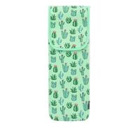 Funda de neopreno resistente al calor para rizador de pelo, bolsa de viaje, 38 x 12,7 cm, diseño de cactus verde