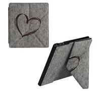 Funda de Origami Compatible con Amazon Kindle Oasis 10. Generation - Case de Felpa con Stand y Cierre magnético - Dibujo de corazón