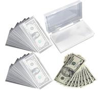 Funda de papel transparente para dinero, 100 soportes protectores de billetes, funda de almacenamiento duradera para monedas, colección protectora transparente, organizador ligero para billetes de