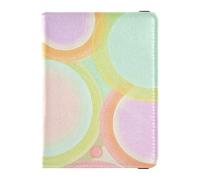 Funda de pasaporte de cuero con diseño de lunares redonda moderna y colorida para viajes vacunas tarjetero estuche combo organizador de documentos accesorios para mujeres ultrafino, lunares colorido