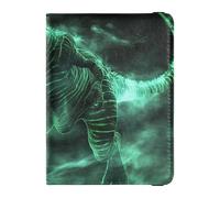 Funda de pasaporte de dinosaurio fluorescente verde y fresca para documentos de viaje, funda protectora para pasaporte, monedero para mujer, ligero, verde, fresco, dinosaurio fluorescente, 1 tamaño,