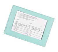 Funda de pasaporte de viaje con ventana transparente multifuncional para tarjetas, construcción de PVC, práctica funda de PVC, Blue, Mass Beauty