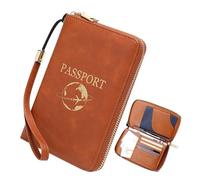 Funda De Pasaporte | Organizador Impermeable Con Múltiples Bolsillos | Viaje Cremallera Documentos Cubierta Tarjetas - Para Tarjeta De Embarque Efectivo Documento Billete Crucero Viajes Avión