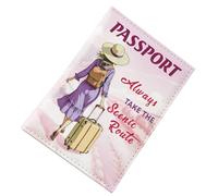 Funda de pasaporte para parejas impresas, accesorio para cartera, impermeable, tarjetas de crédito, billetes de avión, pareja infantil, estudios de equipaje, rosa, Célibataire, Consulte la descripción